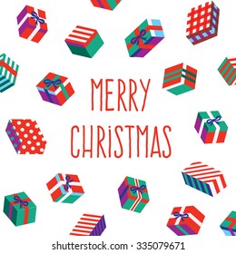  colorful vector Gift pattern, gift boxes on white background