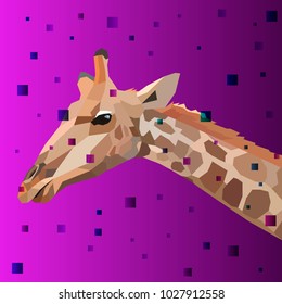 Colorful vector giraffe. Abstract stylish vector.