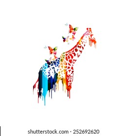 Colorful vector giraffe design