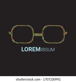 colorful vector glasses logo. Art illustration template background.  