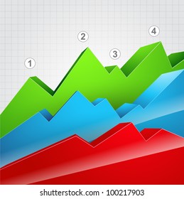 colorful vector graph showing stats