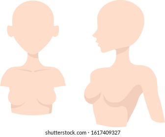 Colorful vector graphic of female body