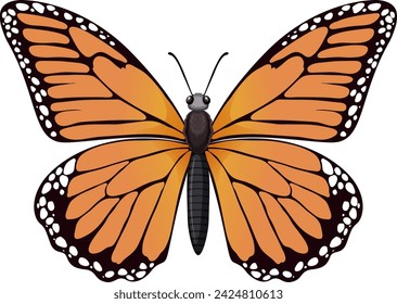 Colorful vector graphic of a monarch butterfly