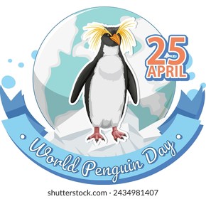 Colorful vector graphic for World Penguin Day event
