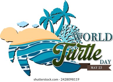 Colorful vector graphic for World Turtle Day event