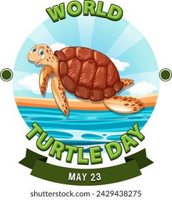 Colorful vector graphic for World Turtle Day event