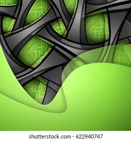 Colorful vector green wavy background. Bright abstract illustration. Elements for your design. Eps10