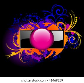 Colorful vector grunge background with glossy shape