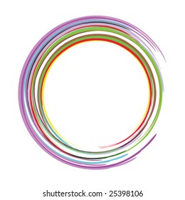 colorful vector grunge circle frame