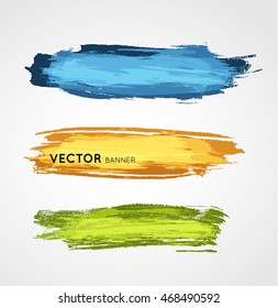 colorful vector grunge stroke banners collection, design element