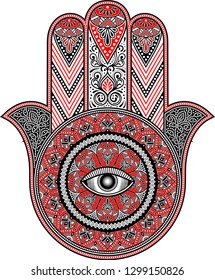 colorful vector hamsa design.