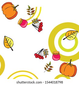 Colorful vector hand drawn doodle cartoon set of Autumn theme items, objects and symbols