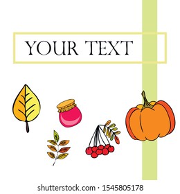 Colorful vector hand drawn doodle cartoon set of Autumn theme items, objects and symbols