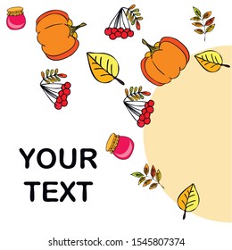 Colorful vector hand drawn doodle cartoon set of Autumn theme items, objects and symbols
