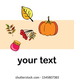 Colorful vector hand drawn doodle cartoon set of Autumn theme items, objects and symbols