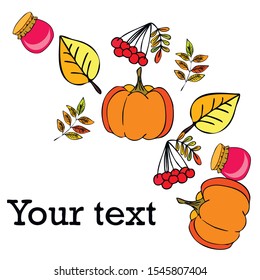 Colorful vector hand drawn doodle cartoon set of Autumn theme items, objects and symbols