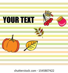 Colorful vector hand drawn doodle cartoon set of Autumn theme items, objects and symbols