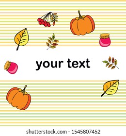 Colorful vector hand drawn doodle cartoon set of Autumn theme items, objects and symbols