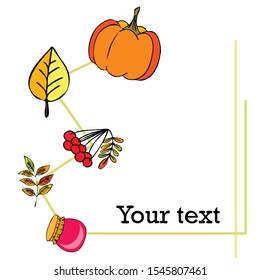 Colorful vector hand drawn doodle cartoon set of Autumn theme items, objects and symbols