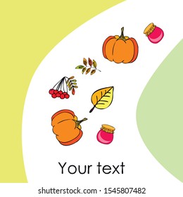 Colorful vector hand drawn doodle cartoon set of Autumn theme items, objects and symbols