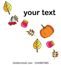 Colorful vector hand drawn doodle cartoon set of Autumn theme items, objects and symbols