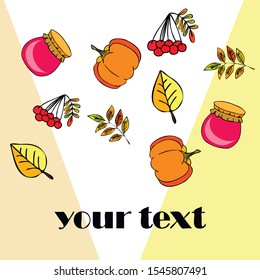 Colorful vector hand drawn doodle cartoon set of Autumn theme items, objects and symbols