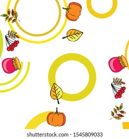 Colorful vector hand drawn doodle cartoon set of Autumn theme items, objects and symbols