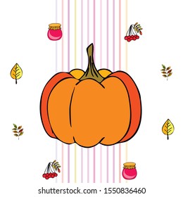 Colorful vector hand drawn doodle cartoon set of Autumn theme items, objects and symbols