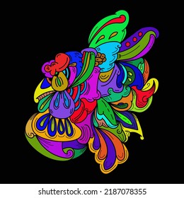 Colorful Vector Hand Drawn Doodle Illustration Background for Banners, Posters, Tshirts and Patterns