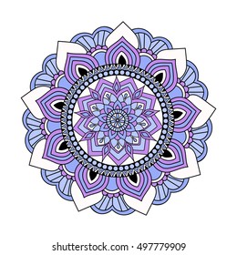 Colorful vector hand drawn doodle mandala