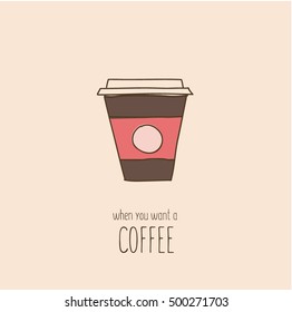 Colorful vector hand drawn Doodle cartoon illustration of objects and symbols on the coffee time theme. "Coffee"
