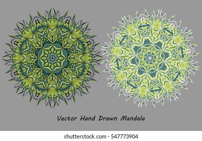 colorful vector hand drawn mandala. Bright illustration. Elements for your design, magazine, brochures. Eps10
