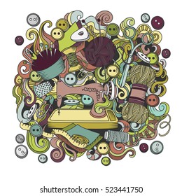 Colorful vector hand drawn of object Hand Made cartoon doodle, symbols and items.