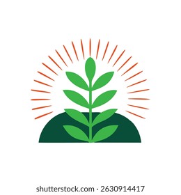 Colorful Vector of Hand Holding Plant, Minimal Botanical Illustration, Hand Holding Plant tree vector Color, Clipart design,