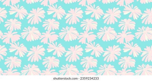 Colorful vector hand-drawn trendy abstract silhouette flowers. Retro seamless background. Template for  design ornament for paper, cover, fabric, interior decor, textile, fabric, wallpaper