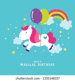 Colorful Vector Happy Birthday Background with Cute Animal
