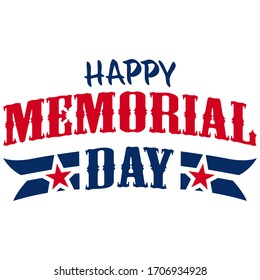 Colorful vector of happy memorial day.  Perfect graphics for mobile apps, websites and many more
