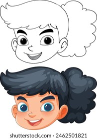 Colorful vector of a happy, smiling child