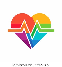 Colorful vector Heart Beat Icon