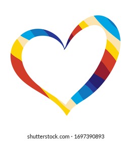 Colorful vector Heart icon. Love symbol Flat style. Design elements for Valentine's day