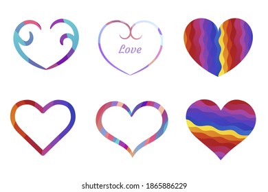 Colorful vector Heart icon. Love symbol Flat style. Design elements for Valentine's day