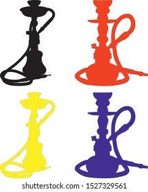 colorful vector hookah drawings set