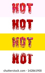 Colorful vector hot font. Colorful design letters elements collection.