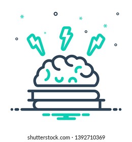 Colorful vector icon for brain training
