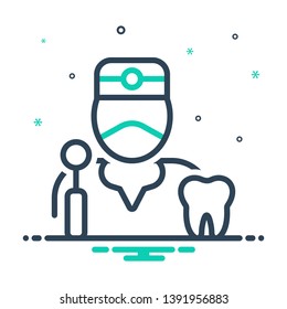 Colorful vector icon for dentist