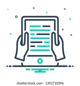 Colorful vector icon for ebook reading