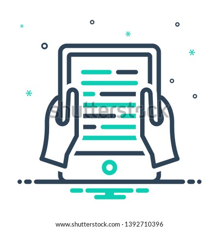 Colorful vector icon for ebook reading