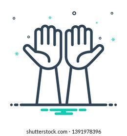 Colorful vector icon for hands