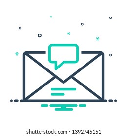 Colorful vector icon for inbox message