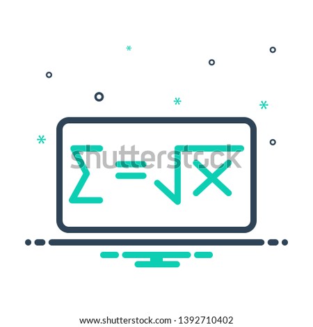 Colorful vector icon for math formula